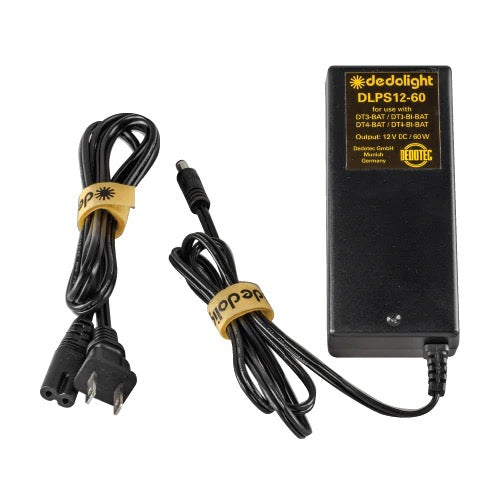 Dedolight Mains power supply for DT3(-BI)-BAT and DT4(-BI)-BAT incl. EU/USA/UK/AUS input connector set.