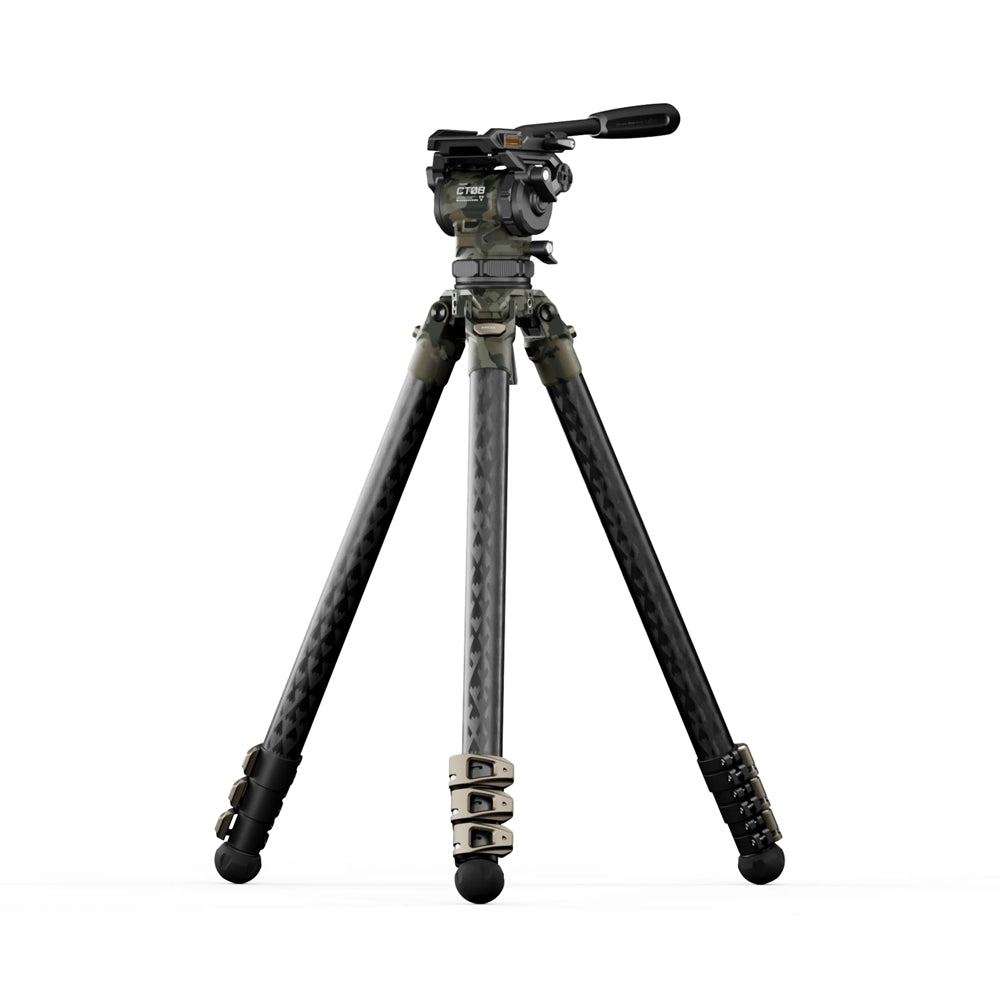 Tilta  75mm Cine Fluid Head with 3-Stage Carbon Fiber Tripod Legs (8KG) - Forest Camo