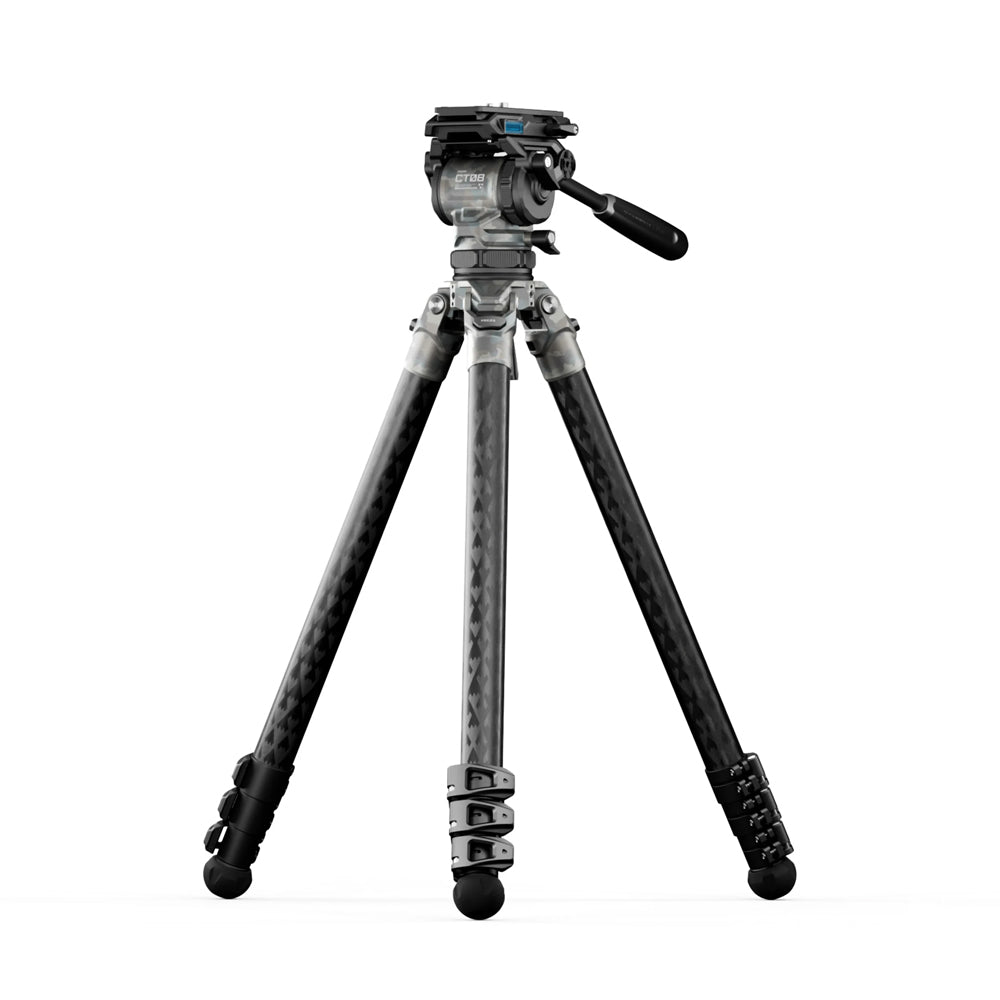 Tilta  75mm Cine Fluid Head with 3-Stage Carbon Fiber Tripod Legs (8KG) - Snow Camo