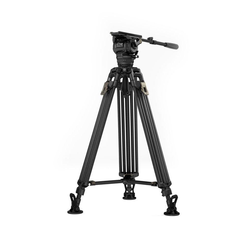 Tilta  75mm Cine Fluid Head with 2-Stage One Touch Carbon Fiber Tripod Legs (12KG) - Space Gray