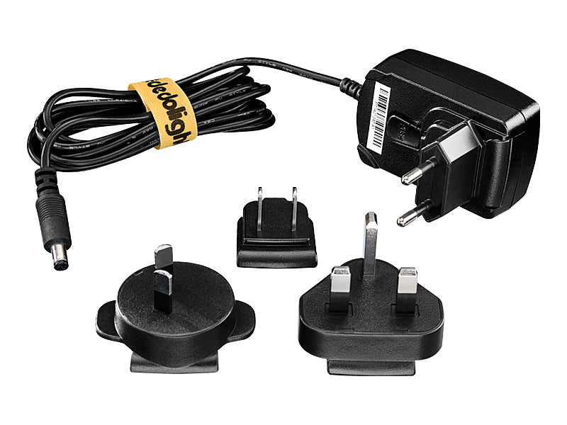 Dedolight AC power supply (100 - 240 V) with 12 V DC, 18 W output, incl. EU/USA/UK/AUS input connector set. For Ledzilla LED light heads