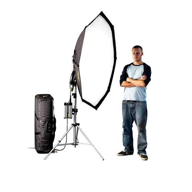 Dedolight Panaura 5 daylight kit, 1 x 400/575 W, soft case 
(( A / E / G / J / U ) 90 - 264 V AC, please specify AC power connector of "DCAB3A" cable)