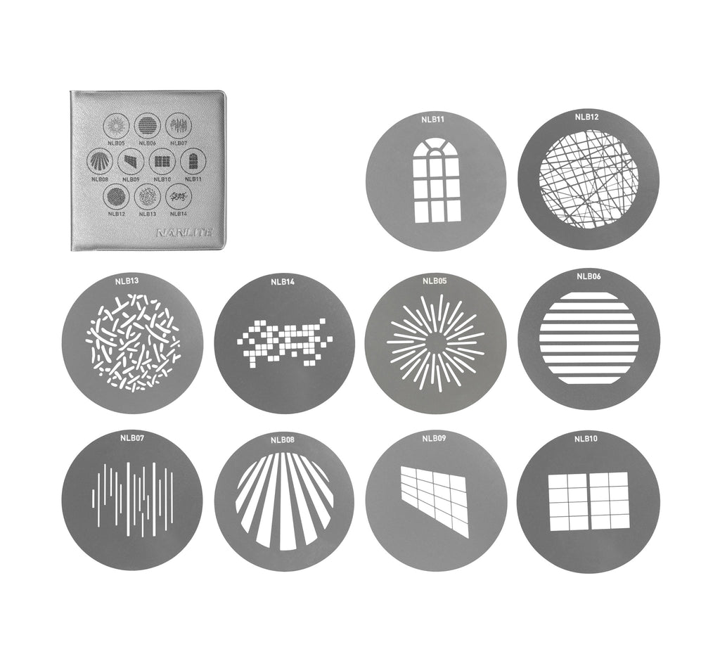 Nanlite Gobo Set 1 zu Bowens Mount Projektionsaufsatz