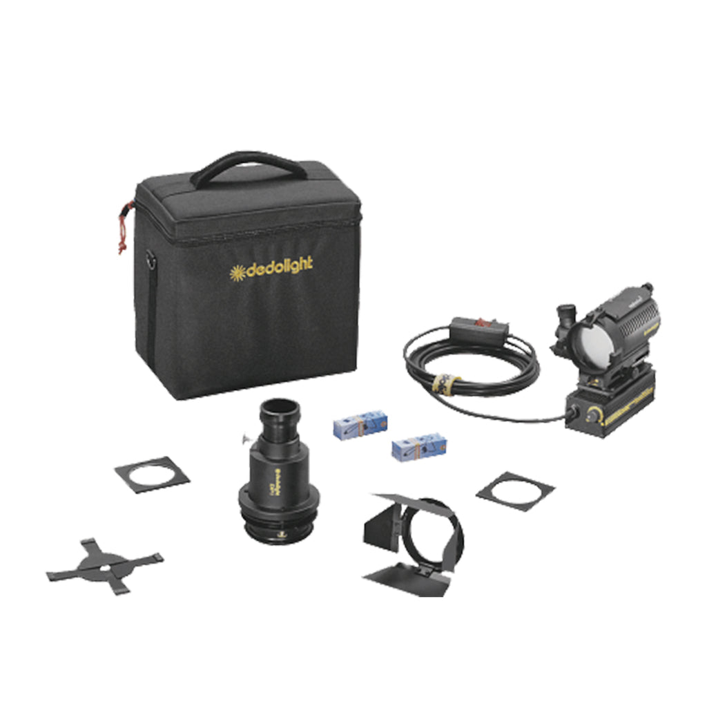 Dedolight Mono' soft kit, 1 x 24 V / 150 W (DLHM4-300E) tungsten with DP1.1 imager 
(230 V AC, European cable)