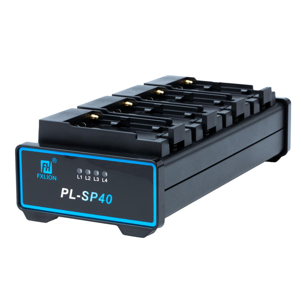 Fxlion 4 CH Charger for Sony NP-F & Panasonic D54 Batteries - 8.4V / 1A