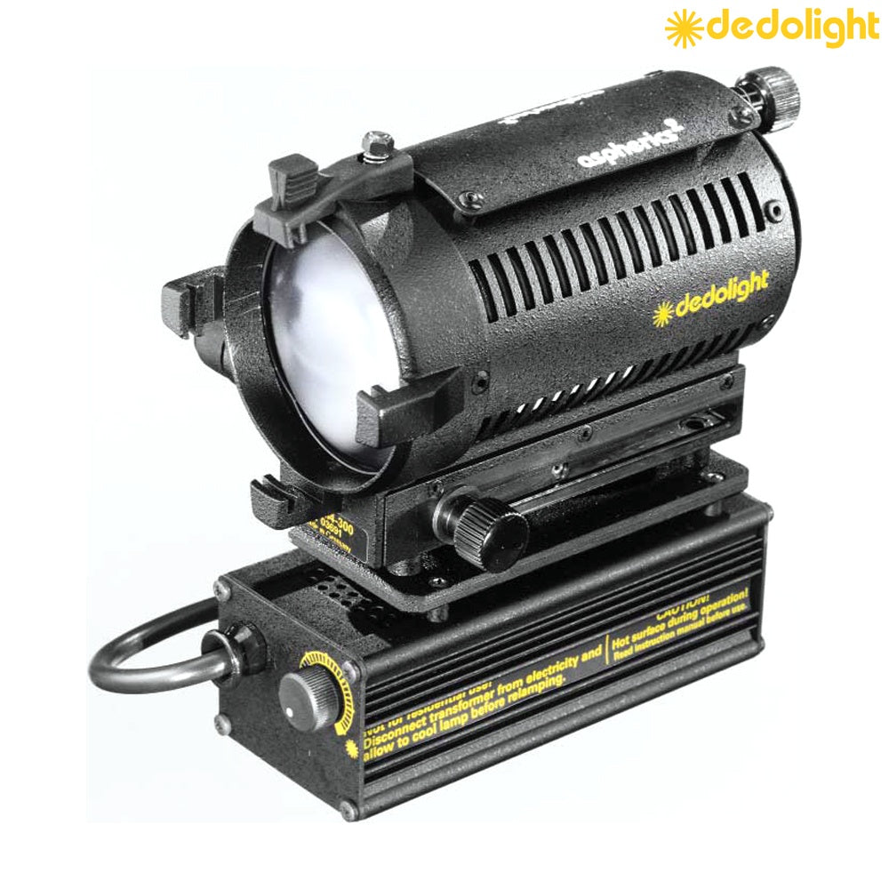 Dedolight Light head, 24 V / 150 W tungsten, Studio Edition, built-in transformer, external dimmable and 4 m (13.1') AC power cable, 230 V AC, European cable.