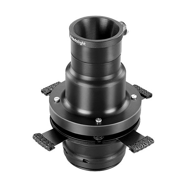 Dedolight Projection attachment with built-in framing shutter blades for DLED2 and DLED3 LED light heads. Incl. DPL60M lens.