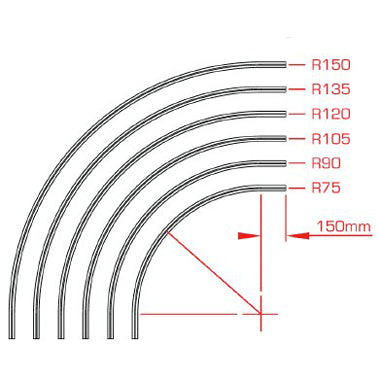 Doughty STUDIO RAIL CURVED 90° R=90 (Black)
